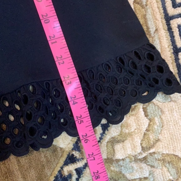 J CREW ladies black top with embroidered hem lace - Picture 7 of 9